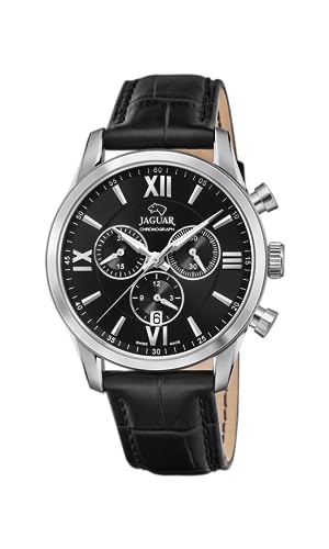 JAGUAR Uhr Für Herren J884/4 Acamar Silber Edelstahl Case SchwarzLeder Band von JAGUAR