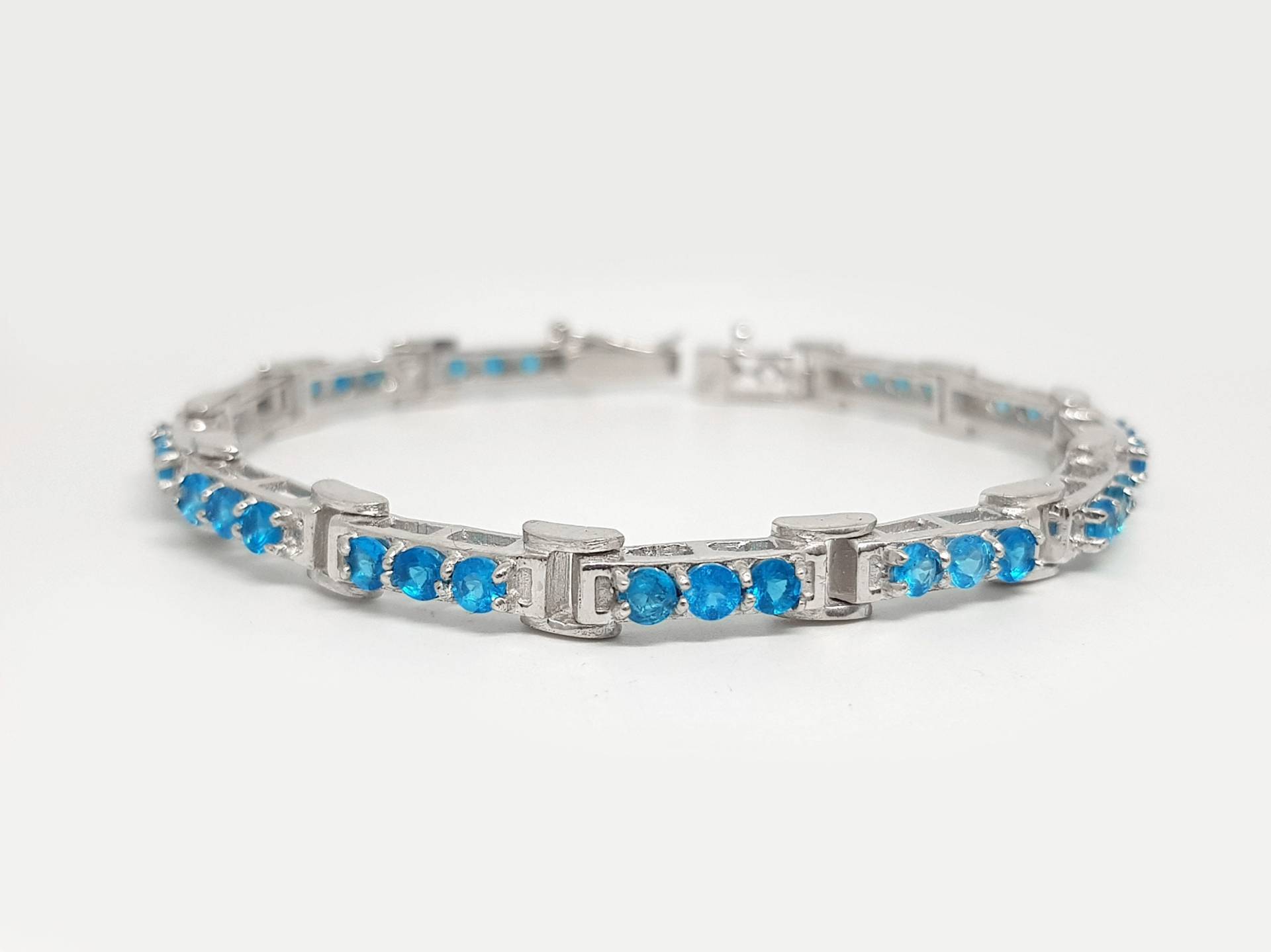 Natürliches Neon Apatit Tennis Armband in 925 Silber, Schmuck, Hochzeitsschmuck Geschenk von JAGemsJewelry