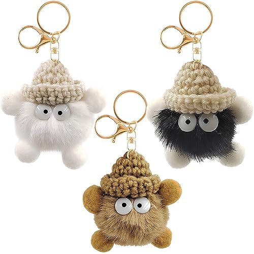JAHEMU Plüsch Schlüsselanhänger Keychain Cute Anhänger Kinder Kuscheltieranhänger für Autoschmuck Handtaschen Zubehör 3 Stück von JAHEMU
