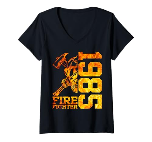 Damen FIRE FIGHTER 1985 FEUERWEHR 40. GEBURTSTAG T-Shirt mit V-Ausschnitt Damen FIRE FIGHTER 1985 FEUERWEHR 40. GEBURTSTAG T-Shirt mit V-Ausschnitt von JAHRGANG 1985 OUTFIT ZUM 40. GEBURTSTAG