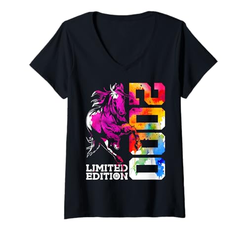 Damen LIMITED EDITION 2000 REITEN PFERD 25. GEBURTSTAG T-Shirt mit V-Ausschnitt Damen LIMITED EDITION 2000 REITEN PFERD 25. GEBURTSTAG T-Shirt mit V-Ausschnitt von JAHRGANG 2000 OUTFIT ZUM 25. GEBURTSTAG