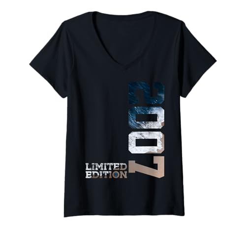 Damen 18 JAHRE 18. GEBURTSTAG LIMITED EDITION 2007 T-Shirt mit V-Ausschnitt von JAHRGANG 2007 OUTFIT ZUM 18. GEBURTSTAG
