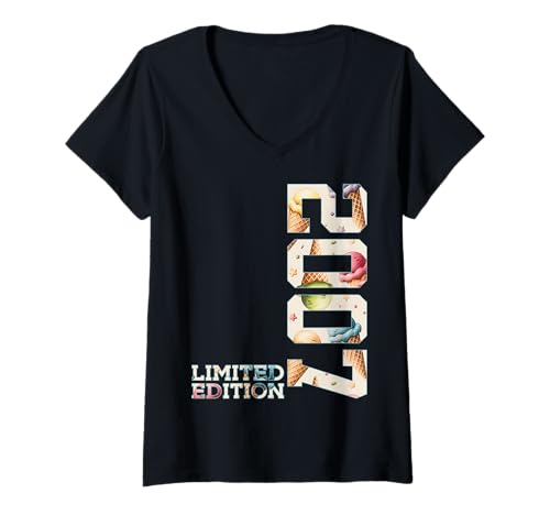 Damen Sommer 18 Jahre Limited Edition 2007 EIS 18. Geburtstag T-Shirt mit V-Ausschnitt Damen Sommer 18 Jahre Limited Edition 2007 EIS 18. Geburtstag T-Shirt mit V-Ausschnitt von JAHRGANG 2007 OUTFIT ZUM 18. GEBURTSTAG
