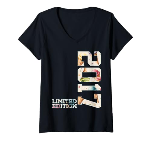 Damen Sommer 8 Jahre Limited Edition 2017 EIS 8. Geburtstag T-Shirt mit V-Ausschnitt Damen Sommer 8 Jahre Limited Edition 2017 EIS 8. Geburtstag T-Shirt mit V-Ausschnitt von JAHRGANG 2017 OUTFIT ZUM 8. GEBURTSTAG