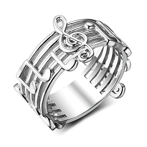 JAJAFOOK Damen-Ring aus 925er Sterlingsilber, mit Musiknoten, Ringgrößen 6 7 8 JAJAFOOK Damen-Ring aus 925er Sterlingsilber, mit Musiknoten, Ringgrößen 6 7 8 von JAJAFOOK