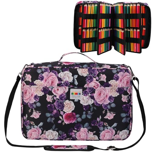 JAKAGO Federmäppchen mit großer Kapazität für 480 Buntstifte,Wasserdicht Stifttasche Schreibwaren Organizer für Malstifte Künstler Pinsel Fineliner Textmarker Geschenk für Kunststudenten（PERose） von JAKAGO