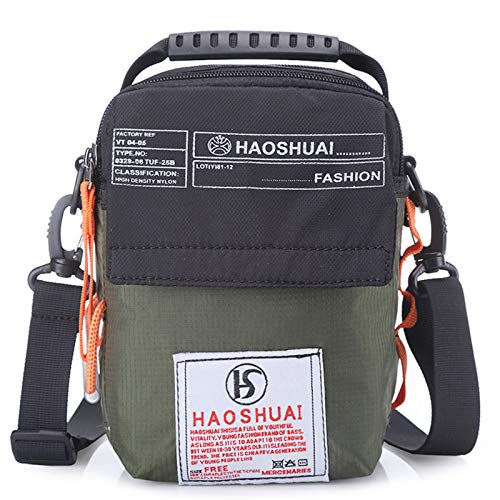 JAKAGO wasserdichte Umhängetasche Universal Kleine Umhängetasche Handtasche Handytasche Umhängetasche Gürtel Geldbörse mit Schultergurt für Outdoor-Sport Reisen Wandern Camping (Grün) von JAKAGO