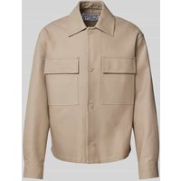 JAKE*S STUDIO MEN Hemdjacke mit Kentkragen in Hazel, Größe S von JAKE*S STUDIO MEN