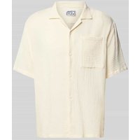JAKE*S STUDIO MEN Freizeithemd mit Knopfleiste in Offwhite, Größe L von JAKE*S STUDIO MEN