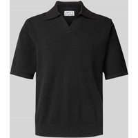 JAKE*S STUDIO MEN Poloshirt mit Strukturmuster in Black, Größe M von JAKE*S STUDIO MEN