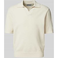 JAKE*S STUDIO MEN Poloshirt mit Strukturmuster in Ecru, Größe M von JAKE*S STUDIO MEN
