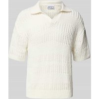 JAKE*S STUDIO MEN Poloshirt mit gerippten Abschlüssen in Offwhite, Größe XXL von JAKE*S STUDIO MEN