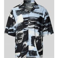 JAKE*S STUDIO MEN Regular Fit Freizeithemd aus Viskose-Leinen-Mix in Eisblau, Größe S von JAKE*S STUDIO MEN