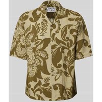 JAKE*S STUDIO MEN Regular Fit Freizeithemd aus Viskose-Mix mit 1/2-Arm in Mud, Größe XXL von JAKE*S STUDIO MEN