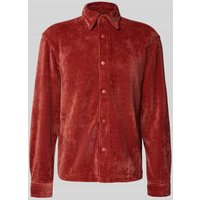 JAKE*S STUDIO MEN Regular Fit Freizeithemd in Cord-Optik in Rot, Größe L von JAKE*S STUDIO MEN