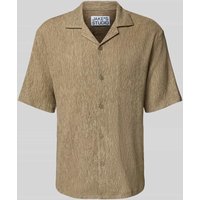 JAKE*S STUDIO MEN Regular Fit Freizeithemd mit Reverskragen in Beige, Größe XL von JAKE*S STUDIO MEN