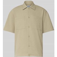 JAKE*S STUDIO MEN Regular Fit Freizeithemd mit Strukturmuster in Taupe, Größe XXL von JAKE*S STUDIO MEN