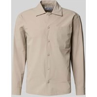JAKE*S STUDIO MEN Regular Fit Hemdjacke mit Brusttasche in Khaki, Größe XXL von JAKE*S STUDIO MEN