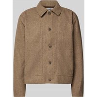 JAKE*S STUDIO MEN Regular Fit Hemdjacke mit aufgesetzten Taschen in Hellbraun Melange, Größe XXL von JAKE*S STUDIO MEN