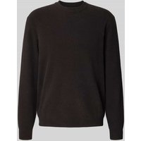 JAKE*S STUDIO MEN Regular Fit Longsleeve mit Rundhalsausschnitt in Dunkelbraun, Größe S von JAKE*S STUDIO MEN