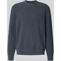 JAKE*S STUDIO MEN Regular Fit Longsleeve mit Rundhalsausschnitt in Rauchblau, Größe L von JAKE*S STUDIO MEN