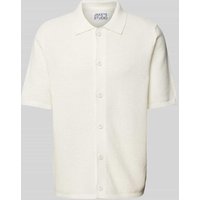 JAKE*S STUDIO MEN Regular Fit Poloshirt mit Lochmuster in Ecru, Größe XL von JAKE*S STUDIO MEN