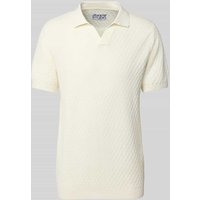 JAKE*S STUDIO MEN Regular Fit Poloshirt mit Strukturmuster in Offwhite, Größe XXL von JAKE*S STUDIO MEN