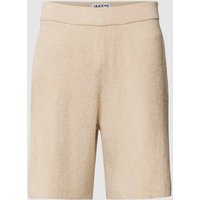 JAKE*S STUDIO MEN Regular Fit Shorts mit Gesäßtasche in Sand, Größe L von JAKE*S STUDIO MEN