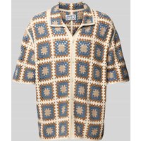 JAKE*S STUDIO MEN Relaxed Fit Freizeithemd mit 1/2-Arm in Beige, Größe M von JAKE*S STUDIO MEN