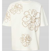 JAKE*S STUDIO MEN Relaxed Fit T-Shirt mit Rundhalsausschnitt in Offwhite, Größe XXXL von JAKE*S STUDIO MEN