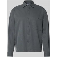 JAKE*S STUDIO MEN Slim Fit Freizeithemd mit Kentkragen in Rauchblau, Größe XXXL von JAKE*S STUDIO MEN