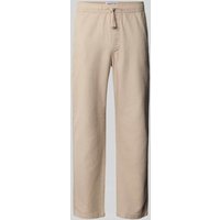 JAKE*S STUDIO MEN Straight Leg Stoffhose mit Strukturmuster in Taupe, Größe XL von JAKE*S STUDIO MEN