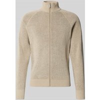 JAKE*S STUDIO MEN Strickjacke mit Stehkragen in Beige, Größe XL von JAKE*S STUDIO MEN