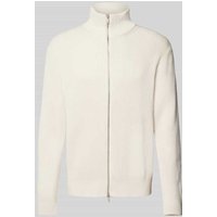 JAKE*S STUDIO MEN Strickjacke mit Stehkragen in Kitt, Größe XXL von JAKE*S STUDIO MEN