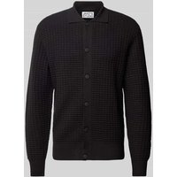 JAKE*S STUDIO MEN Strickjacke mit Strukturmuster in Black, Größe XXL von JAKE*S STUDIO MEN