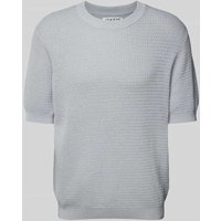 JAKE*S STUDIO MEN Strickpullover mit gerippten Abschlüssen in Rauchblau, Größe M von JAKE*S STUDIO MEN