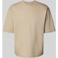 JAKE*S STUDIO MEN T-Shirt mit Rundhalsausschnitt in Beige, Größe XXXL von JAKE*S STUDIO MEN