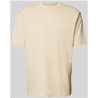 JAKE*S STUDIO MEN T-Shirt mit Rundhalsausschnitt in Sand, Größe L von JAKE*S STUDIO MEN