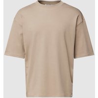 JAKE*S STUDIO MEN T-Shirt mit Rundhalsausschnitt in Taupe, Größe M von JAKE*S STUDIO MEN