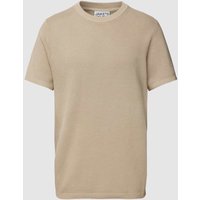 JAKE*S STUDIO MEN T-Shirt mit Strukturmuster in Taupe, Größe XXL von JAKE*S STUDIO MEN