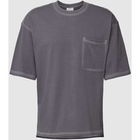 JAKE*S STUDIO MEN T-Shirt mit aufgesetzter Brusttasche in Anthrazit, Größe S von JAKE*S STUDIO MEN