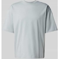 JAKE*S STUDIO MEN T-Shirt mit geripptem Rundhalsausschnitt in Sky, Größe XXL von JAKE*S STUDIO MEN