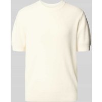 JAKE*S STUDIO MEN T-Shirt mit gerippten Abschlüssen in Offwhite, Größe L von JAKE*S STUDIO MEN