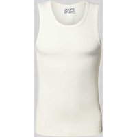 JAKE*S STUDIO MEN Tanktop in Ripp-Optik in Offwhite, Größe L von JAKE*S STUDIO MEN