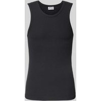 JAKE*S STUDIO MEN Tanktop mit Rundhalsausschnitt und Label-Detail in Black, Größe L von JAKE*S STUDIO MEN