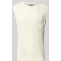JAKE*S STUDIO MEN Tanktop mit gerippten Abschlüssen in Offwhite, Größe L von JAKE*S STUDIO MEN