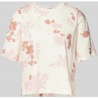 JAKE*S STUDIO WOMAN Cropped T-Shirt mit geripptem Rundhalsausschnitt in Terra, Größe M von JAKE*S STUDIO WOMAN
