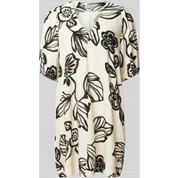 JAKE*S STUDIO WOMAN Knielanges Kleid mit V-Ausschnitt in Offwhite, Größe 40 von JAKE*S STUDIO WOMAN