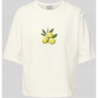 JAKE*S STUDIO WOMAN Oversized T-Shirt mit Motiv-Print in Offwhite, Größe XS von JAKE*S STUDIO WOMAN