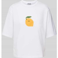 JAKE*S STUDIO WOMAN Oversized T-Shirt mit Motiv-Print in Weiss, Größe M von JAKE*S STUDIO WOMAN